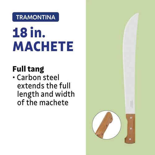 Machete, 22 in., with Carbon Steel Trailling Point Straight Edge Blade, with Poly Handle