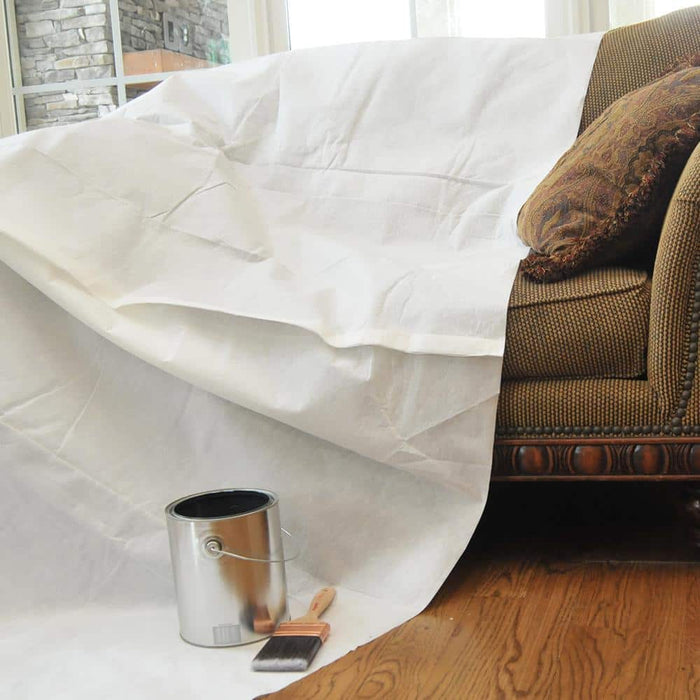 Canvas Cloth 4 ft. x 10 ft. White Non-Woven Double Guard 5