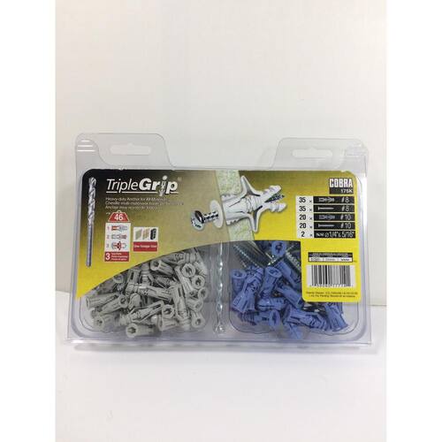 Anchors #8 x 1-1/4 in. and #10 x 1-1/2 in., with Screws (57-Pack)