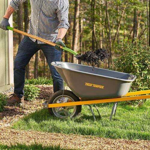 Wheelbarrow 6 cu. ft. with Steel Handles and Flat Free Tire