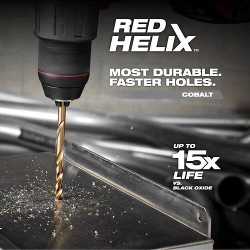 Cobalt Red Helix Drill Bit Set for Drill Drivers (15-Piece)