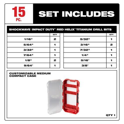 SHOCKWAVE Impact Duty Titanium Drill Bit Set (15-Piece)