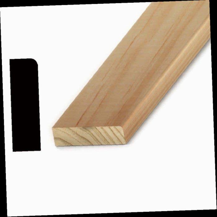 Moulding Pine Stop Round Edge 1/2 in. x 1-5/8 in., 12 ft.
