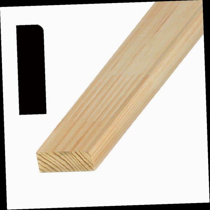 Finger-Jointed Stop Moulding Pine Round Edge 3/8 in. x 1-1/4 in. x 7 ft., 7 ft.
