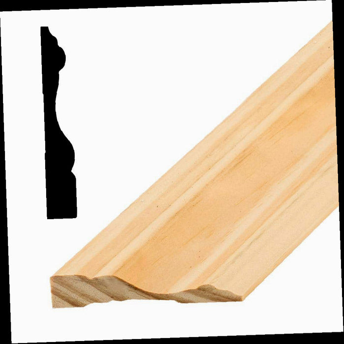 Casing Moulding Solid Pine 5/8 in. x 2-1/2 in. Random Length Cape Cod 150, 12 ft.