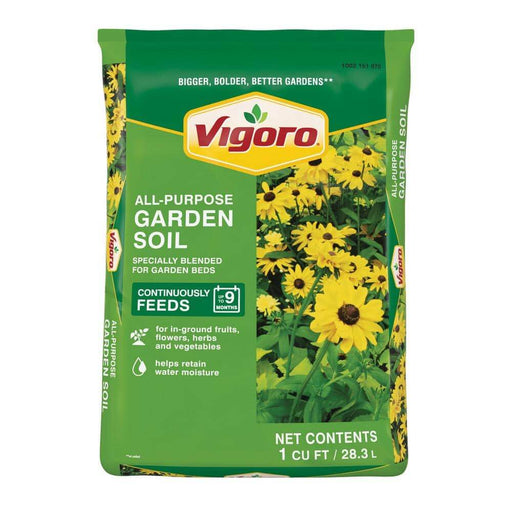 vigoro plant fertilizer Garden Soil 1 cu.ft All Purpose for In-Ground Use for Fruits Flowers Vegetables and Herbs Vigoro