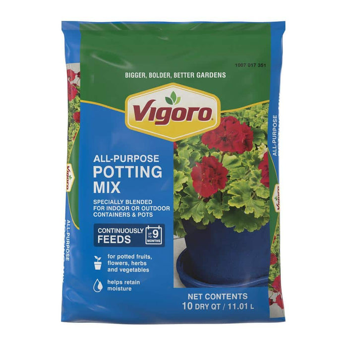 herb garden potting mix Potting Mix 10 Qt. All Purpose Soil for Indoor or Outdoor Use for Fruits Flowers Vegetables and Herbs Vigoro