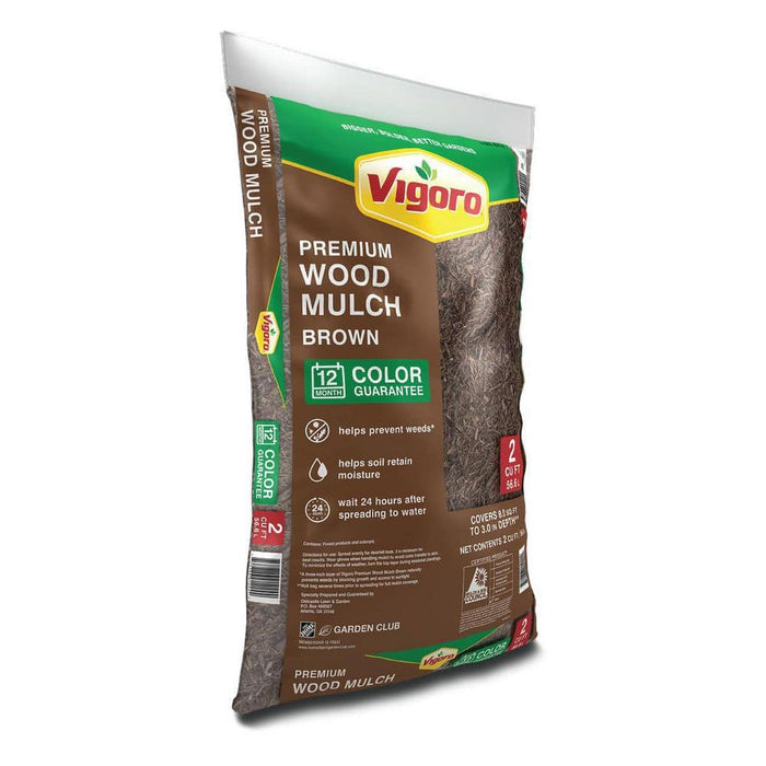 Wood Mulch Brown 2 cu.ft. Premium Shredded Bagged Vigoro 8