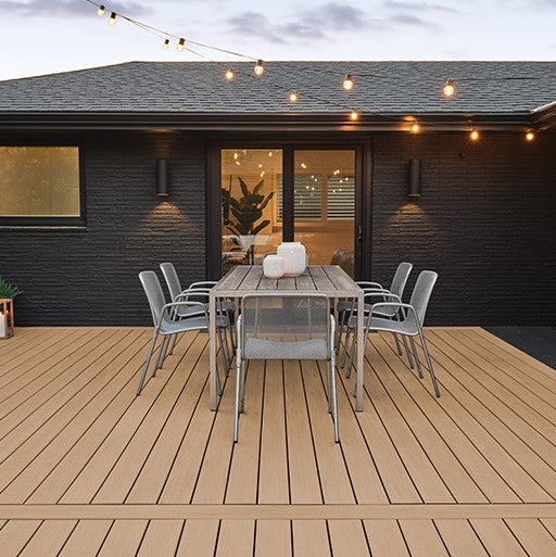 Composite Decking 1 in. x 6 in. x 20 ft. Wathered Teak Square Edge Board