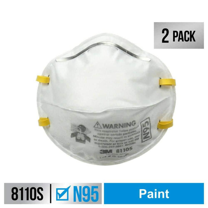 Disposable Respirator Mask Sanding Paint Prep , Size Small (2-Pack) N95  8111 2