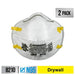 Disposable Respirator Mask Drywall Sanding  (2-Pack) N95 8211 2