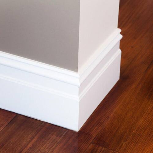 MDF Base Moulding 1/2 in. x 5-1/2 in. x 16 ft.  Primed