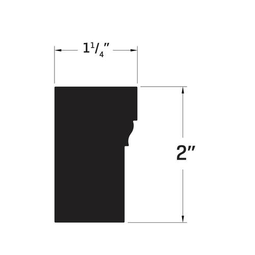 PVC Composite Brickmould Moulding 1 1/4 in. x 2 in. x 8 ft. Primed