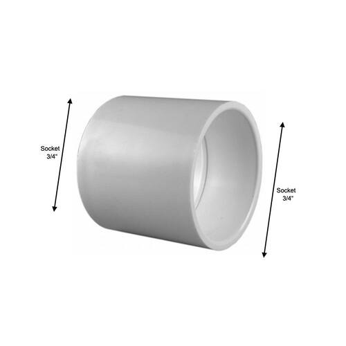 PVC Coupling 3/4 in. x 3/4 in. Underground Rated PSI-480 (25-Pack)