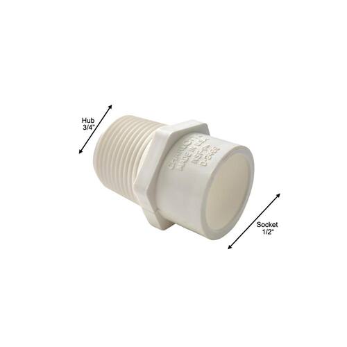 PVC Male Adapter 3/4 in. x 1/2 in. Underground Rated PSI-480