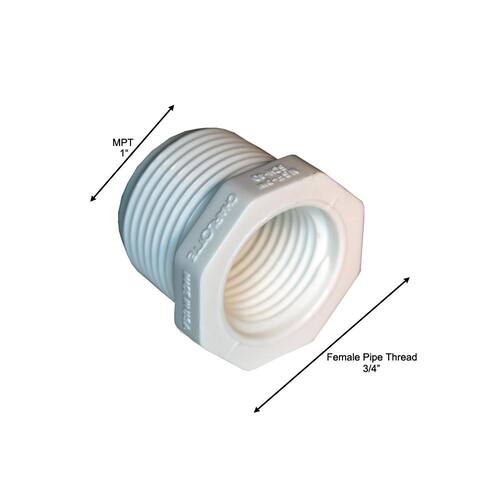 PVC Schedule 40 Reducer Bushing 1 in. x 3/4 in.