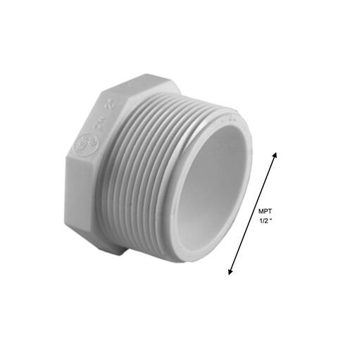 PVC Plug 1/2 in. Underground Use PSI-600 Male 5