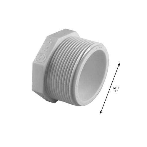 PVC Plug Male MPT 1 in. Schedule 40