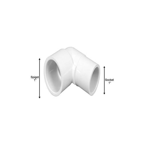 PVC Fitting 90-degree Spigot x S Street Elbow Schedule 40 1 in.