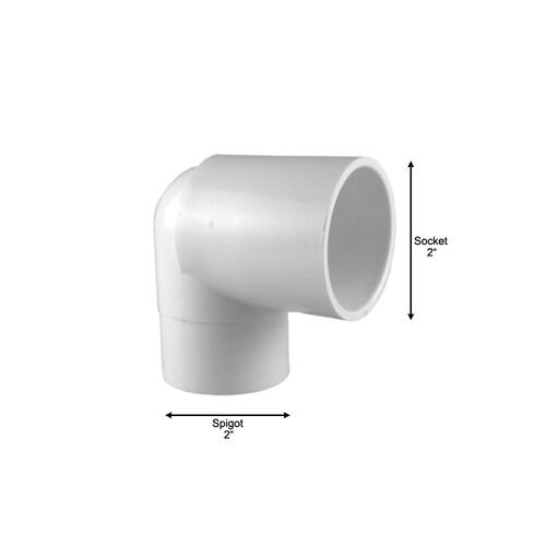 PVC Fitting 90-Degree Elbow 2 in. x 2 in. Underground Use PSI-280