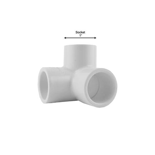 PVC Elbow 1 in. x 1 in. 90 Degree with Side Outlet Socket x Hub