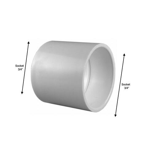 PVC Coupling Schedule 40 3/4 in. S x S