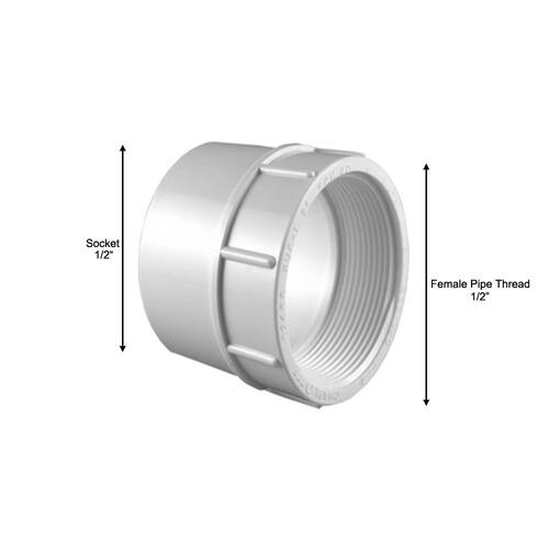 PVC Female S x FPT Adapter 1/2 in. Schedule 40