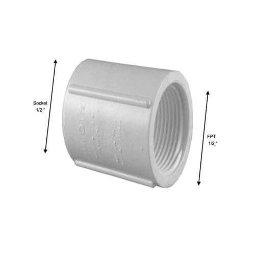 PVC Coupling Schedule 40 1/2 in. FPT x FPT