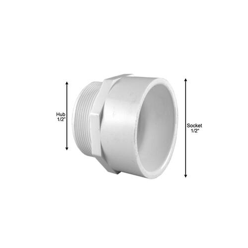 PVC Male Adapter 1/2 in. x 1/2 in. Underground Rated PSI-300