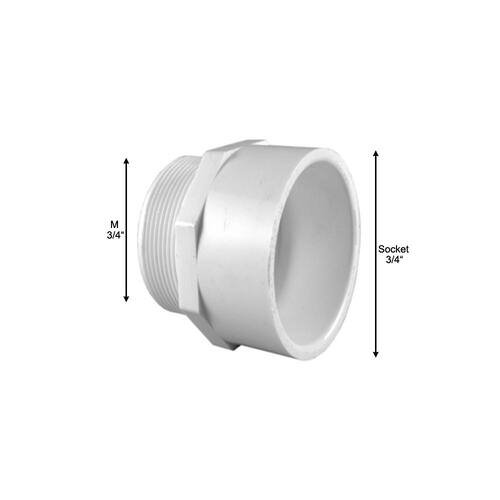 PVC Male Adapter 3/4 in. x 3/4 in. Underground Rated PSI-240