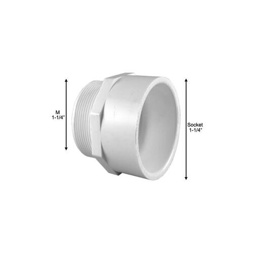 PVC Adapter 1-1/4 in. x 1-1/4 in. Underground Rated PSI-185 Male 5