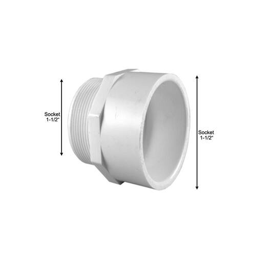 PVC Schedule 40 Male Adapter 1-1/2 in. MPT x S