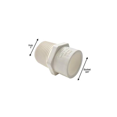 PVC Male Adapter 1 in. x 3/4 in. Underground Rated PSI-225