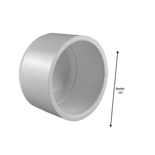 PVC Schedule 40 Socket Cap 1/2 in.