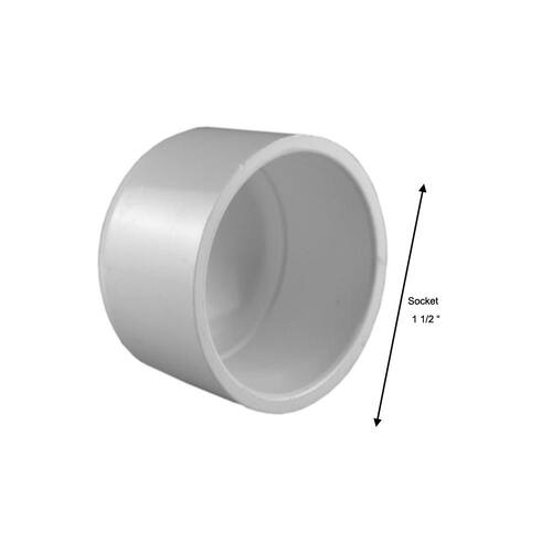 Pressure Cap PVC Socket Schedule 40 1-1/2 in.