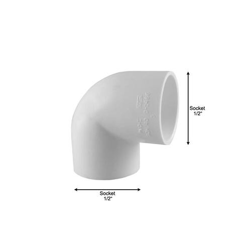 PVC Fitting 90-Degree Elbow 1/2 in. x 1/2 in. Underground Use PSI-600