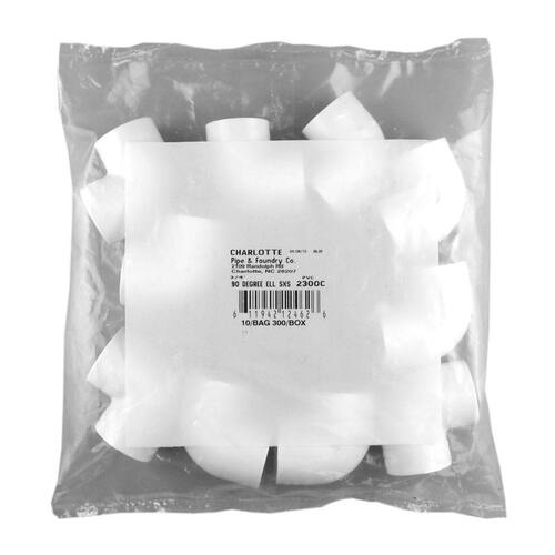 PVC Fitting Sch 40-Degree 90-Degree Elbow 3/4 in. (10-Pack)