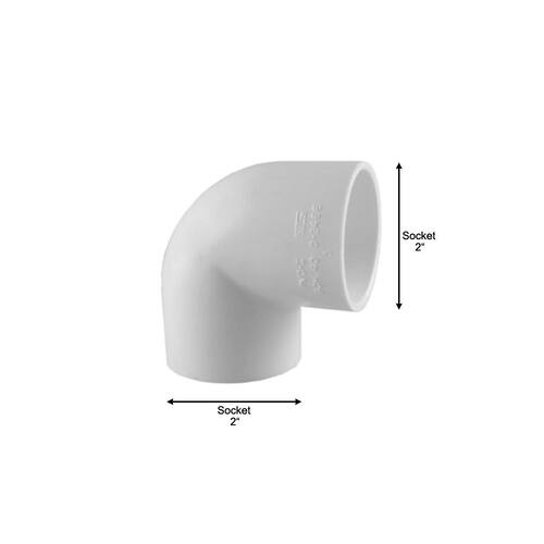 PVC Socket x Socket Elbow Fitting 2 in. x 2 in. 90 Degree