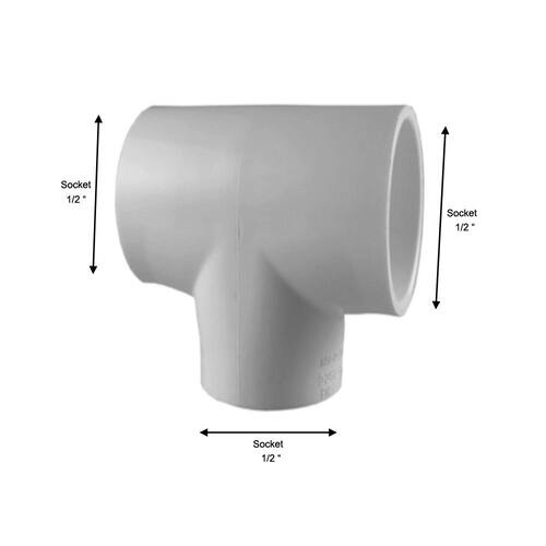 PVC Tee 1/2 in. x 1/2 in. x 1/2 in. Underground Use PSI-600 5