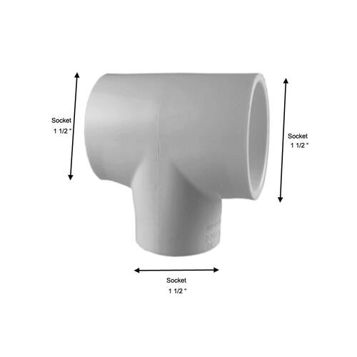 PVC Tee 1-1/2 in. x 1-1/2 in. x 1-1/2 in. Underground Use PSI-330