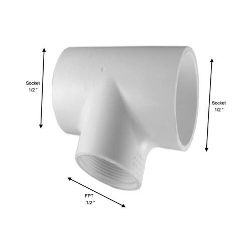 PVC Fitting Female Tee 1/2 in. x 1/2 in. x 1/2 in. Underground Use PSI-300