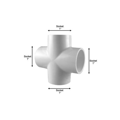 PVC Fitting Cross 1 in. x 1 in. x 1 in. x 1 in. Underground Use PSI-450