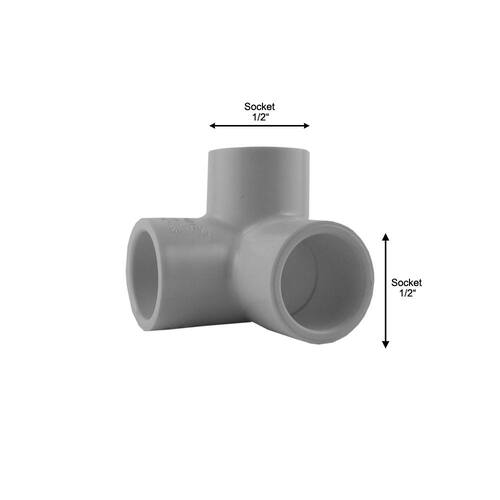 PVC Elbow Fitting 1/2 in. 90-Degree Side Outlet S x S x S