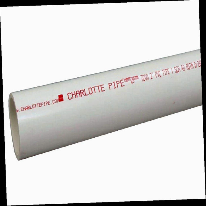 PVC Pipe White Schedule 40 Solid Core 2 in. x 10 ft.