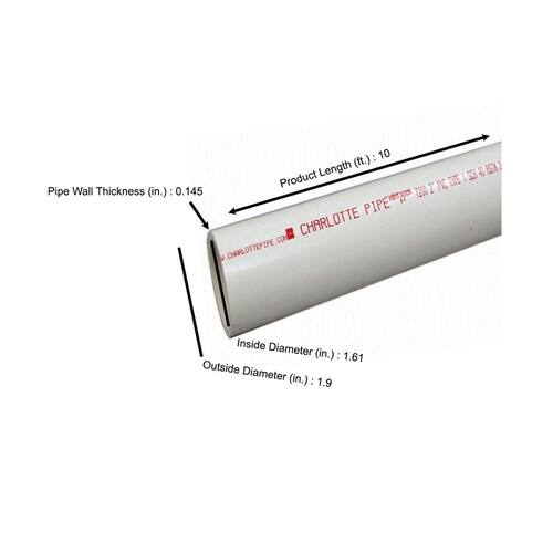 PVC DWV Pipe 1-1/2 in. x 10 ft. Schedule 40