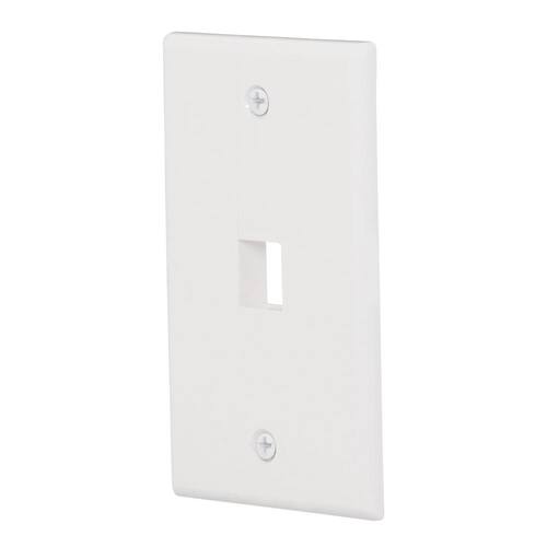 Plastic Wall Plate 1-Port 1-Decorator/Rocker/1-Duplex White (1-Pack)