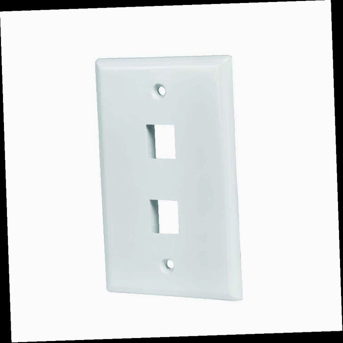 Outlet Wall Plate, White 2-Gang 1-Decorator/Rocker/1-Duplex Plastic Wall Plate (1-Pack)