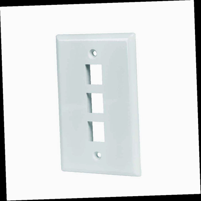 Outlet Wall Plate, White 3-Gang 1-Decorator/Rocker/1-Duplex Plastic Wall Plate (1-Pack)
