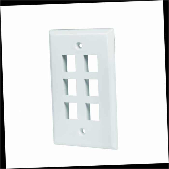 Plastic Wall Plate 1-Decorator/Rocker/1-Duplex 6-Port White (1-Pack)