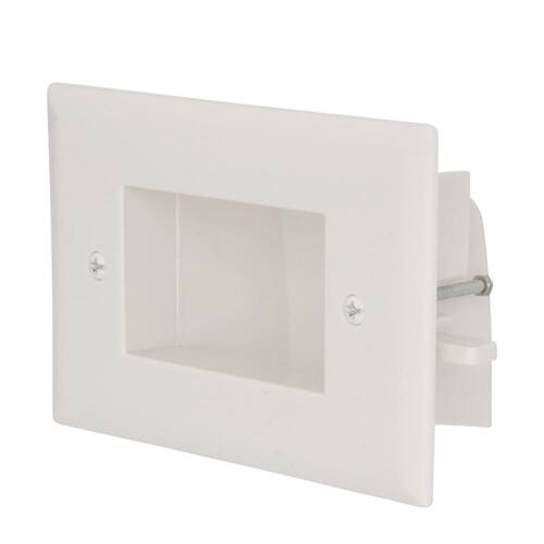 Plastic Wall Plate 1-Gang 1-Decorator/Rocker/1-Duplex White (1-Pack)